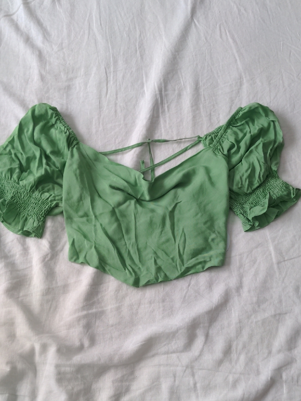 Cloud Ten Peasant Blouse Crop Top Size L